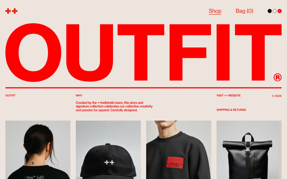 OUTFIT — каталог одежды и мерча